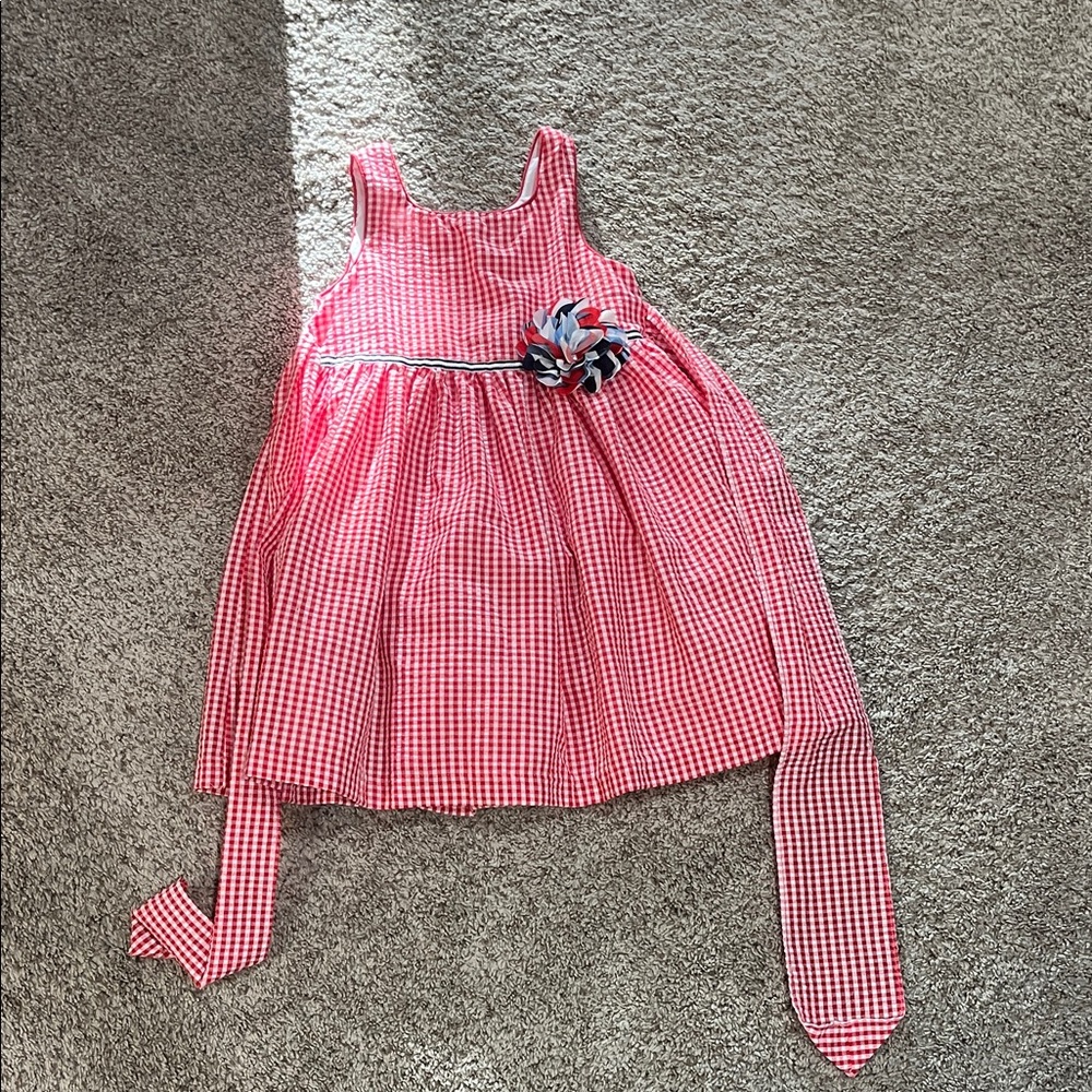 marmellata Red and White Gingham Tie-Back Sundress